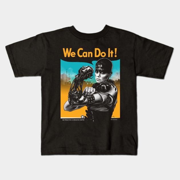 We Can Do It (Furiously) Kids T-Shirt by grungethemovie